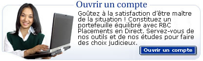Go�tez � la satisfaction d��tre ma�tre de la situation ! Constituez un portefeuille �quilibr� avec RBC Placements en Direct. Servez-vous de nos outils et de nos �tudes pour faire des choix judicieux.