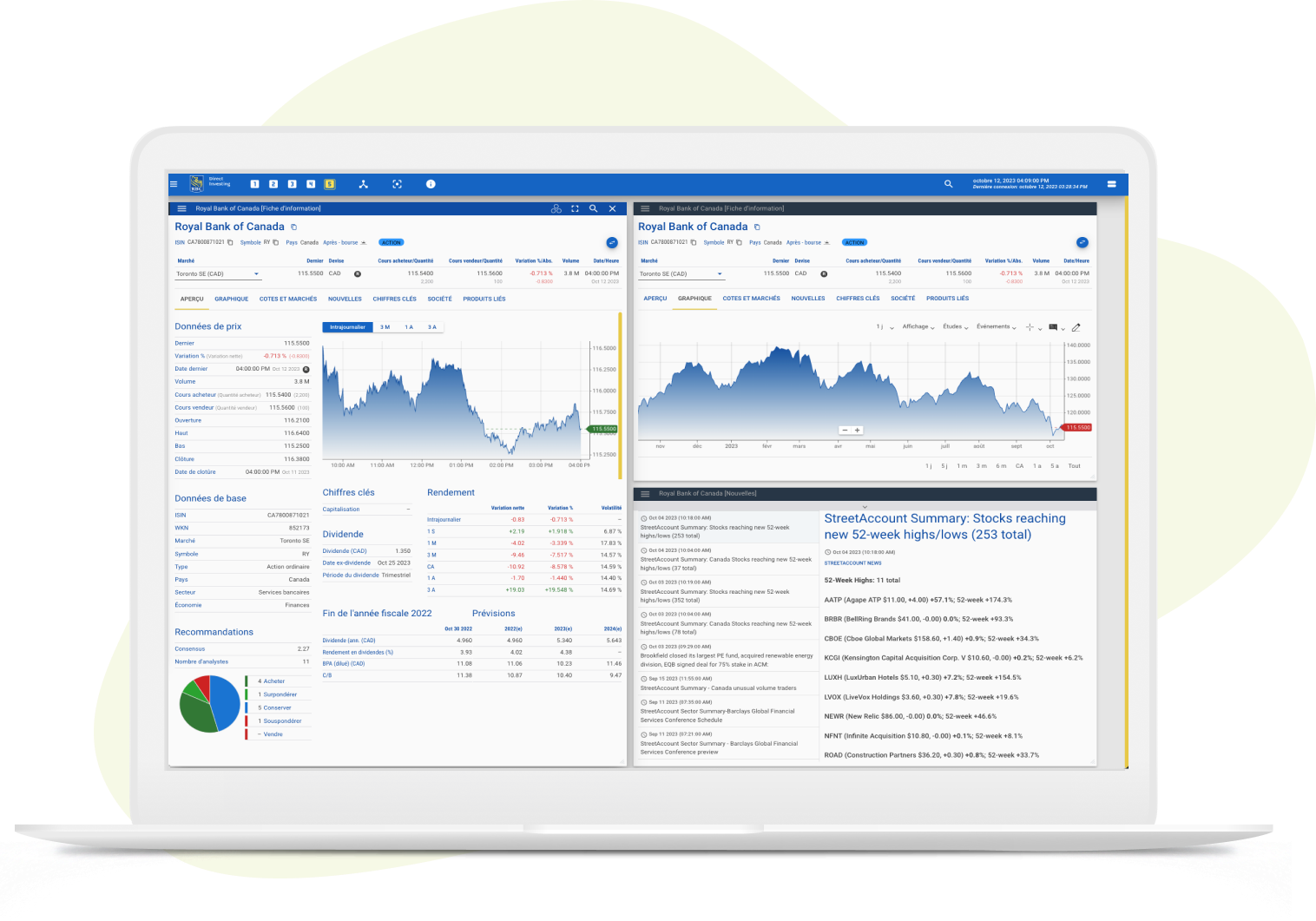 Tablet using Trading Dashboard